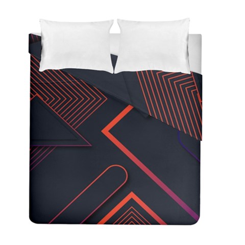 Gradient Geometric Shapes Dark Background Design Duvet Cover Double Side (Full/ Double Size) from ArtsNow.com