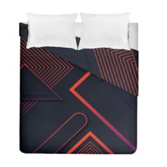Gradient Geometric Shapes Dark Background Design Duvet Cover Double Side (Full/ Double Size) from ArtsNow.com