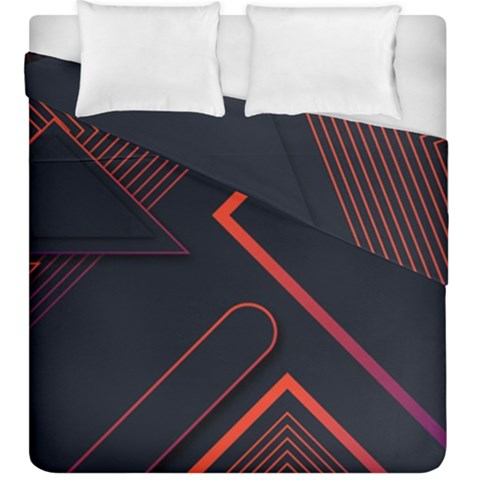 Gradient Geometric Shapes Dark Background Design Duvet Cover Double Side (King Size) from ArtsNow.com