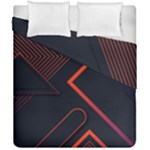 Gradient Geometric Shapes Dark Background Design Duvet Cover Double Side (California King Size)