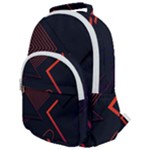 Gradient Geometric Shapes Dark Background Design Rounded Multi Pocket Backpack