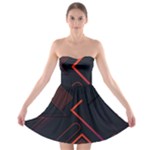 Gradient Geometric Shapes Dark Background Design Strapless Bra Top Dress