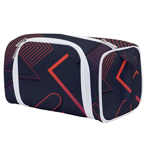 Gradient Geometric Shapes Dark Background Design Toiletries Pouch from ArtsNow.com