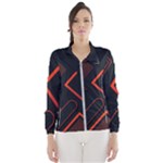 Gradient Geometric Shapes Dark Background Design Women s Windbreaker