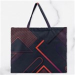 Gradient Geometric Shapes Dark Background Design Zipper Large Tote Bag