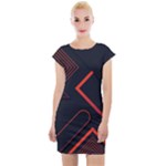 Gradient Geometric Shapes Dark Background Design Cap Sleeve Bodycon Dress