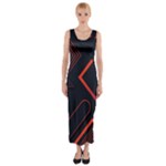 Gradient Geometric Shapes Dark Background Design Fitted Maxi Dress