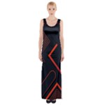 Gradient Geometric Shapes Dark Background Design Thigh Split Maxi Dress