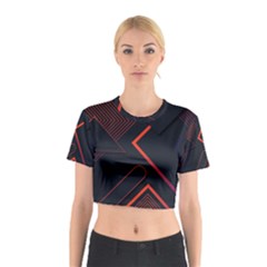 Gradient Geometric Shapes Dark Background Design Cotton Crop Top from ArtsNow.com