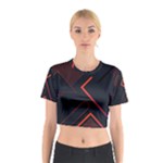 Gradient Geometric Shapes Dark Background Design Cotton Crop Top