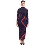 Gradient Geometric Shapes Dark Background Design Turtleneck Maxi Dress