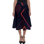 Gradient Geometric Shapes Dark Background Design Perfect Length Midi Skirt