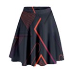 Gradient Geometric Shapes Dark Background Design High Waist Skirt
