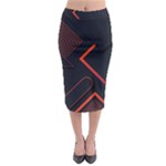 Gradient Geometric Shapes Dark Background Design Midi Pencil Skirt