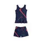 Gradient Geometric Shapes Dark Background Design Kids  Boyleg Swimsuit