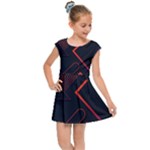 Gradient Geometric Shapes Dark Background Design Kids  Cap Sleeve Dress