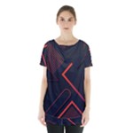 Gradient Geometric Shapes Dark Background Design Skirt Hem Sports Top