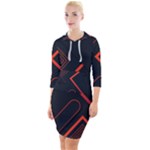 Gradient Geometric Shapes Dark Background Design Quarter Sleeve Hood Bodycon Dress