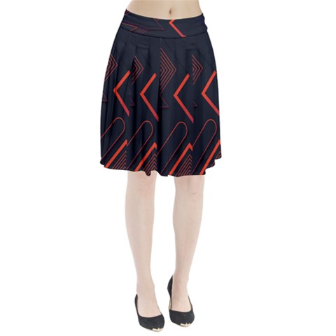 Gradient Geometric Shapes Dark Background Design Pleated Skirt from ArtsNow.com