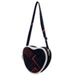 Gradient Geometric Shapes Dark Background Design Heart Shoulder Bag