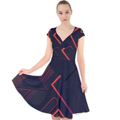 Cap Sleeve Front Wrap Midi Dress 