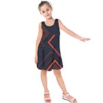 Gradient Geometric Shapes Dark Background Design Kids  Sleeveless Dress