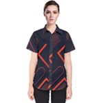 Gradient Geometric Shapes Dark Background Design Women s Short Sleeve Shirt