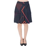 Gradient Geometric Shapes Dark Background Design Velvet High Waist Skirt