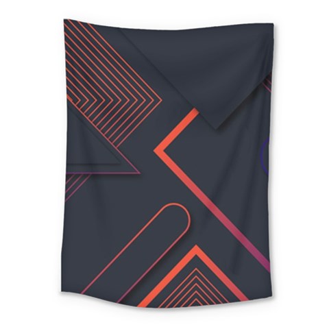 Gradient Geometric Shapes Dark Background Design Medium Tapestry from ArtsNow.com