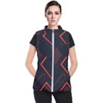 Gradient Geometric Shapes Dark Background Design Women s Puffer Vest