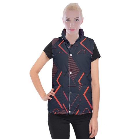 Gradient Geometric Shapes Dark Background Design Women s Button Up Vest from ArtsNow.com