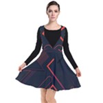 Gradient Geometric Shapes Dark Background Design Plunge Pinafore Dress