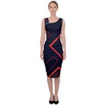 Gradient Geometric Shapes Dark Background Design Sleeveless Pencil Dress