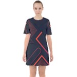 Gradient Geometric Shapes Dark Background Design Sixties Short Sleeve Mini Dress