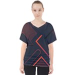 Gradient Geometric Shapes Dark Background Design V-Neck Dolman Drape Top
