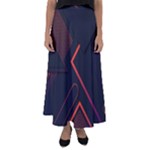 Gradient Geometric Shapes Dark Background Design Flared Maxi Skirt