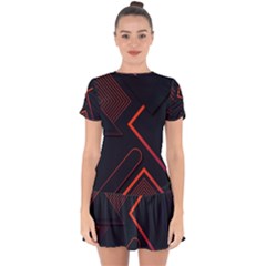 Drop Hem Mini Chiffon Dress 