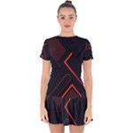 Gradient Geometric Shapes Dark Background Design Drop Hem Mini Chiffon Dress