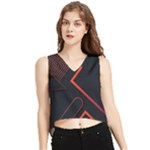 Gradient Geometric Shapes Dark Background Design V-Neck Cropped Tank Top
