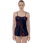Gradient Geometric Shapes Dark Background Design Babydoll Tankini Set