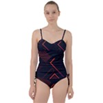 Gradient Geometric Shapes Dark Background Design Sweetheart Tankini Set