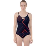 Gradient Geometric Shapes Dark Background Design Cut Out Top Tankini Set