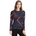Gradient Geometric Shapes Dark Background Design Women s Long Sleeve Rash Guard