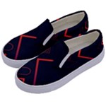 Gradient Geometric Shapes Dark Background Design Kids  Canvas Slip Ons