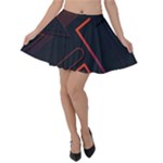 Gradient Geometric Shapes Dark Background Design Velvet Skater Skirt
