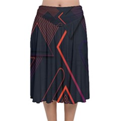 Velvet Flared Midi Skirt 