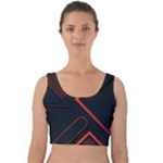 Gradient Geometric Shapes Dark Background Design Velvet Crop Top