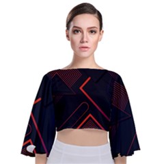 Tie Back Butterfly Sleeve Chiffon Top 