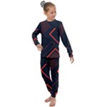 Gradient Geometric Shapes Dark Background Design Kids  Long Sleeve Set 