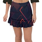 Gradient Geometric Shapes Dark Background Design Fishtail Mini Chiffon Skirt